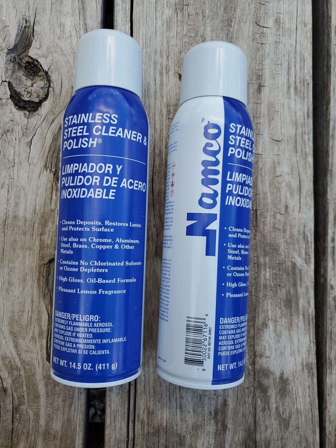 2 PACK Namco 14.5Oz Stainless Steel Cleaner – Polish Lemon Fragrance USA PRODUCT