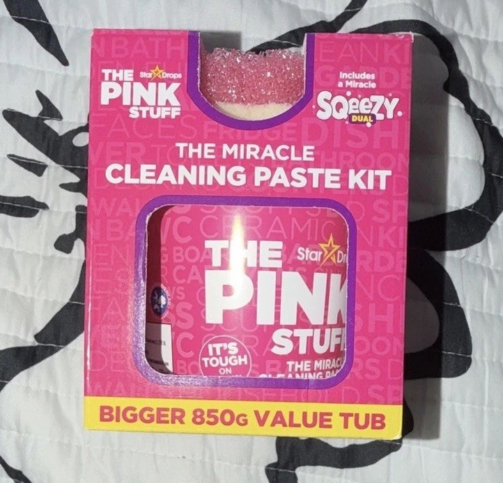 The Pink Stuff Miracle Cleaning Paste Kit 850g w/ Dual Sponge & Scrubber BIG TUB