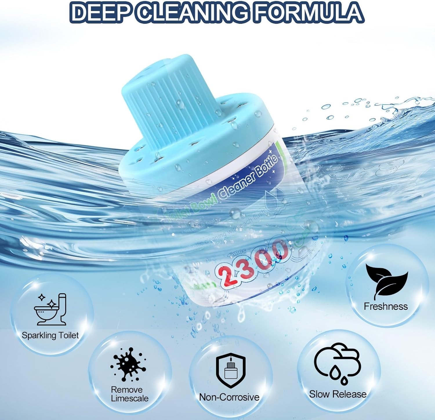 Effortless Toilet Maintenance: Long-Lasting Blue Cleaning Tablets – 2300 Flushes