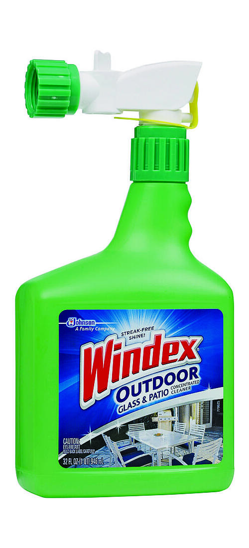 WINDEX 10122 Glass Cleaner, 32 oz Bottle, Liquid, Characteristic, Clear