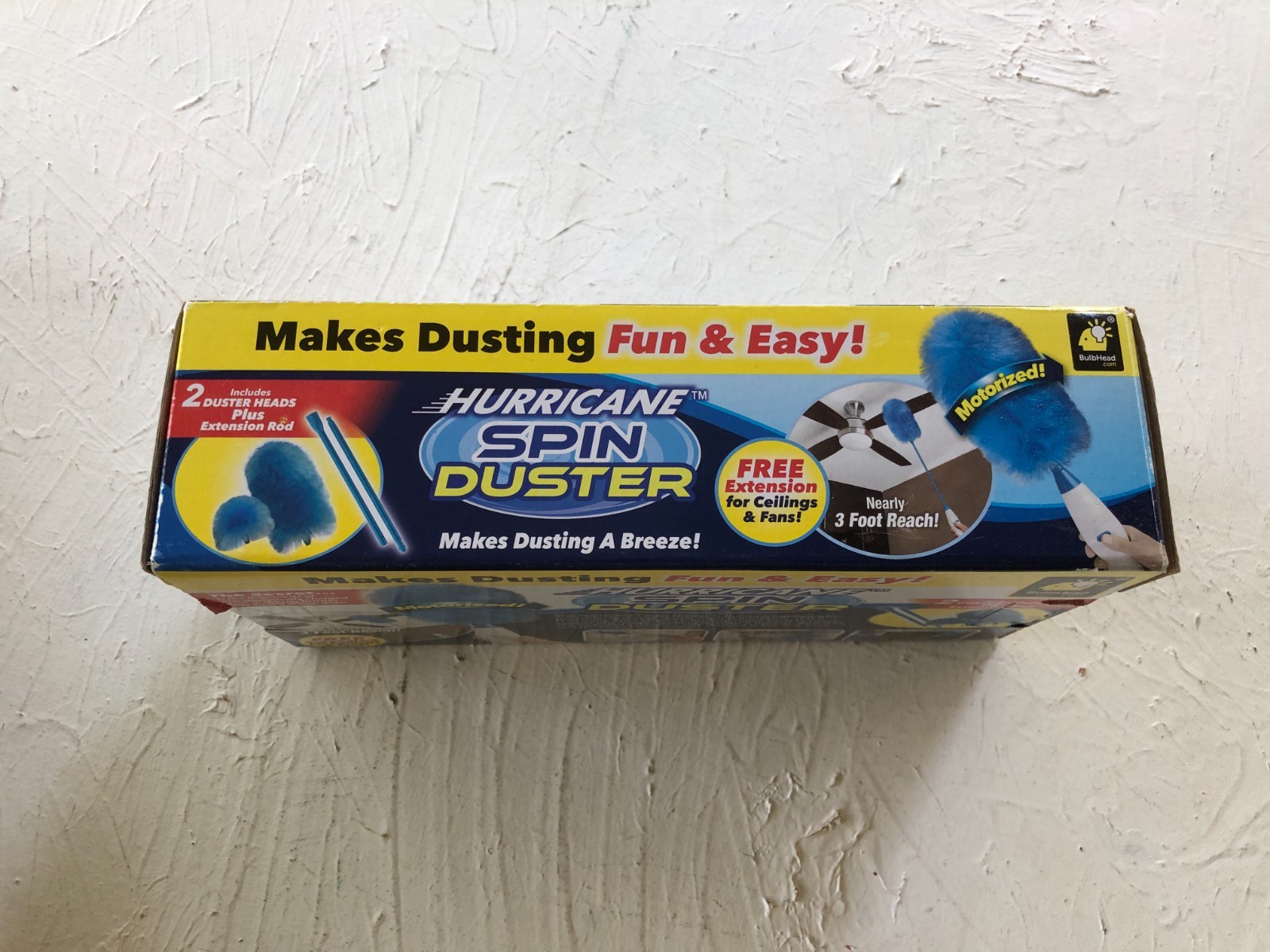Hurricane Spin Duster Motorized Dust Wand With Extension For Ceiling Fans