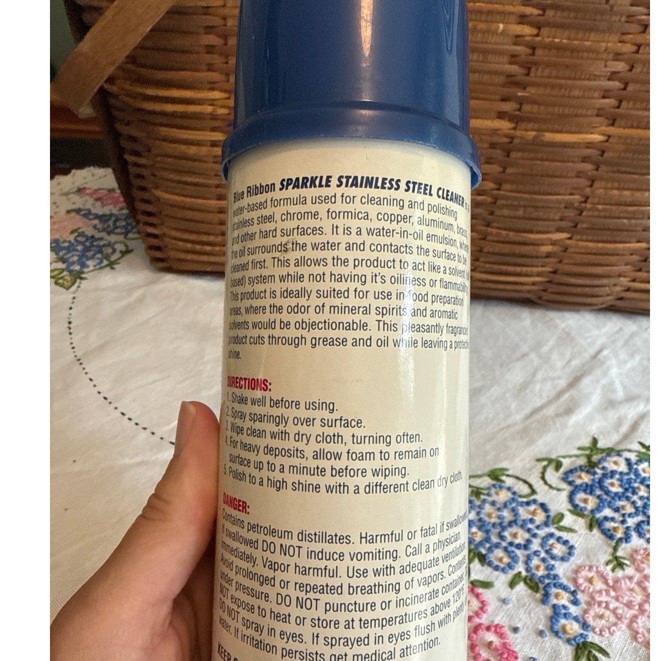 Stainless Steel Cleaner Vintage Blue Ribbon Products Sparkle 18oz Discontinued