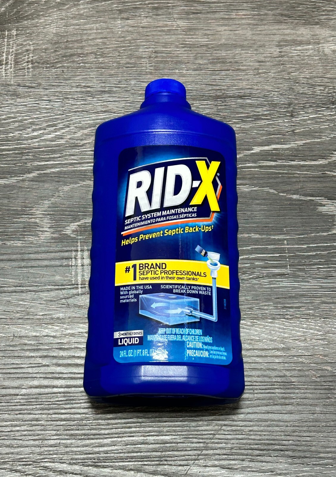 3 RID-X Septic Tank Treatment, 3 Month Supply Of Liquid, 24oz, 100% Biobased