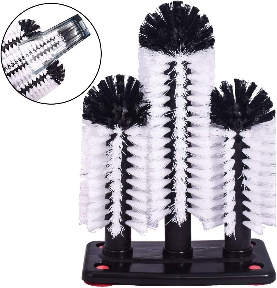 Durable Nylon Brush with Suction Base for Effortless Glass & Bottle Cleaning