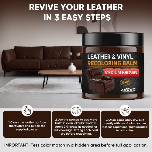 Recoloring Balm, 10OZ Repair Kit for Furniture, Size: 10 OZColor: Medium Brown