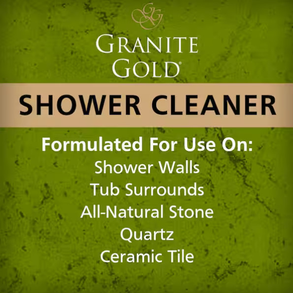 24 oz Gold Shower Cleaner for Quartz, Granite & Marble – No Phosphates, USA Made