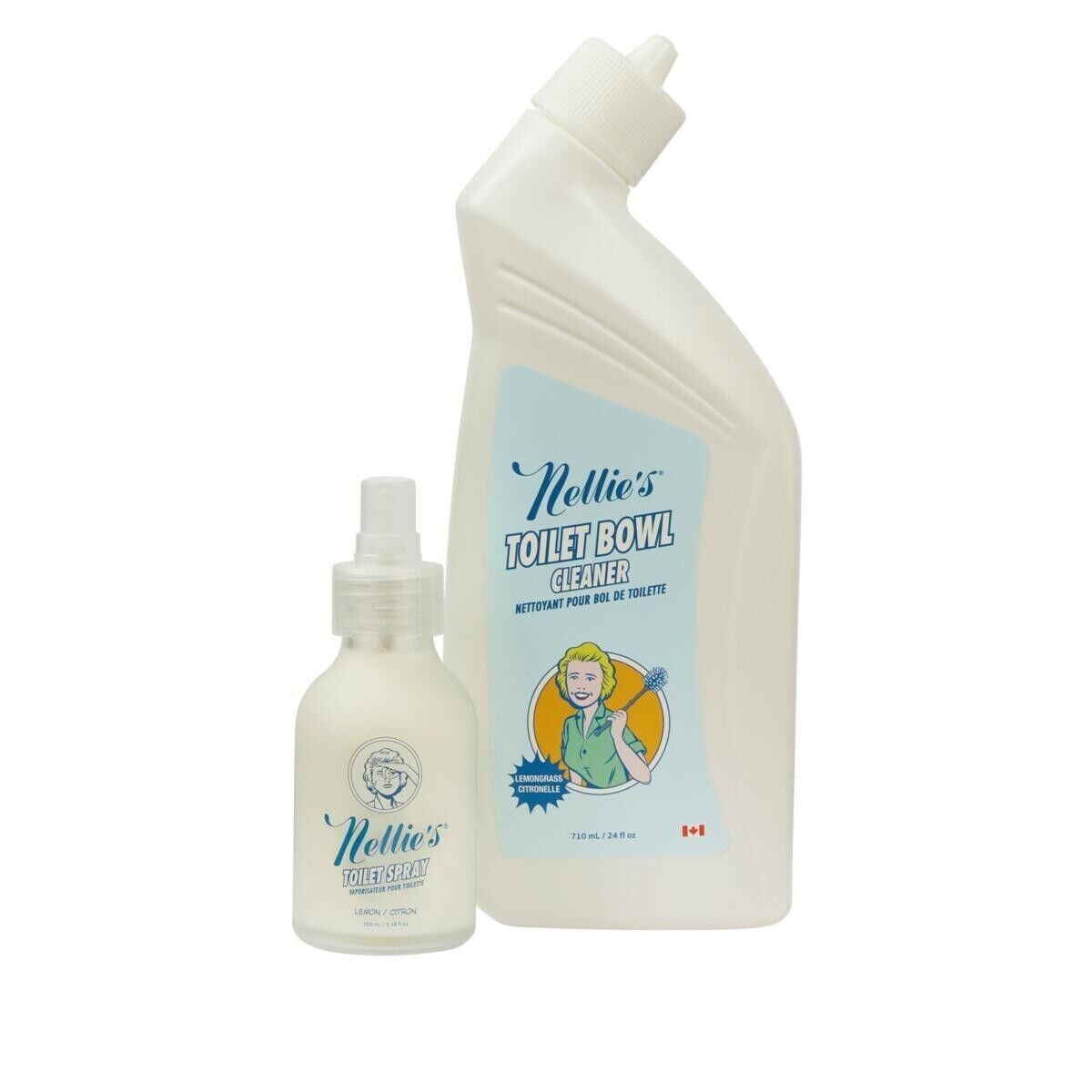 Nellie’s Toilet Bowl Set, Cleaner 24 oz. and Toilet Spray 3.38 oz New & Sealed