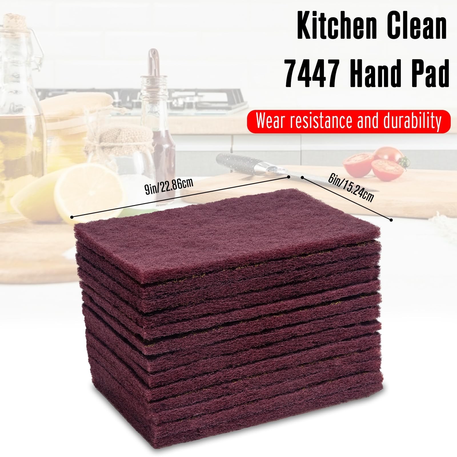 20PCS Maroon Abrasive Scrub Pads 6″x9″ for Paint Prep, Scuffing & Sanding