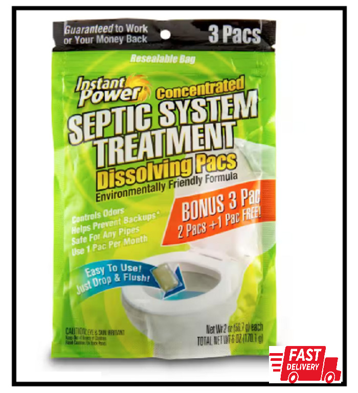Septic System Treatment Dissolving Pacs, 3-Pack
