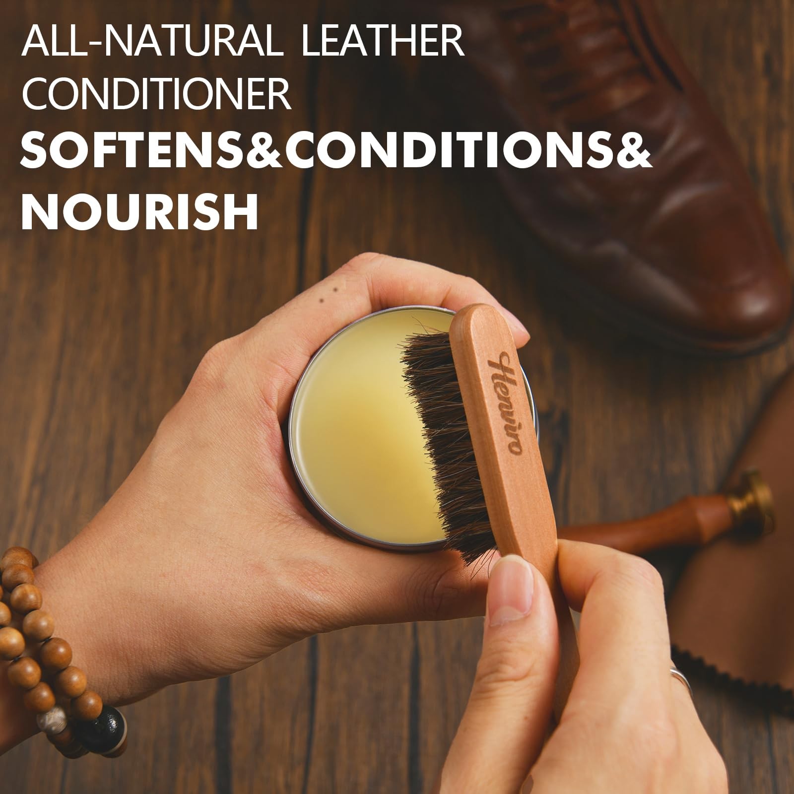 Leather Boot Care Kit – Mink Oil, Saddle Soap for Leather, Waterproofing Wax,…