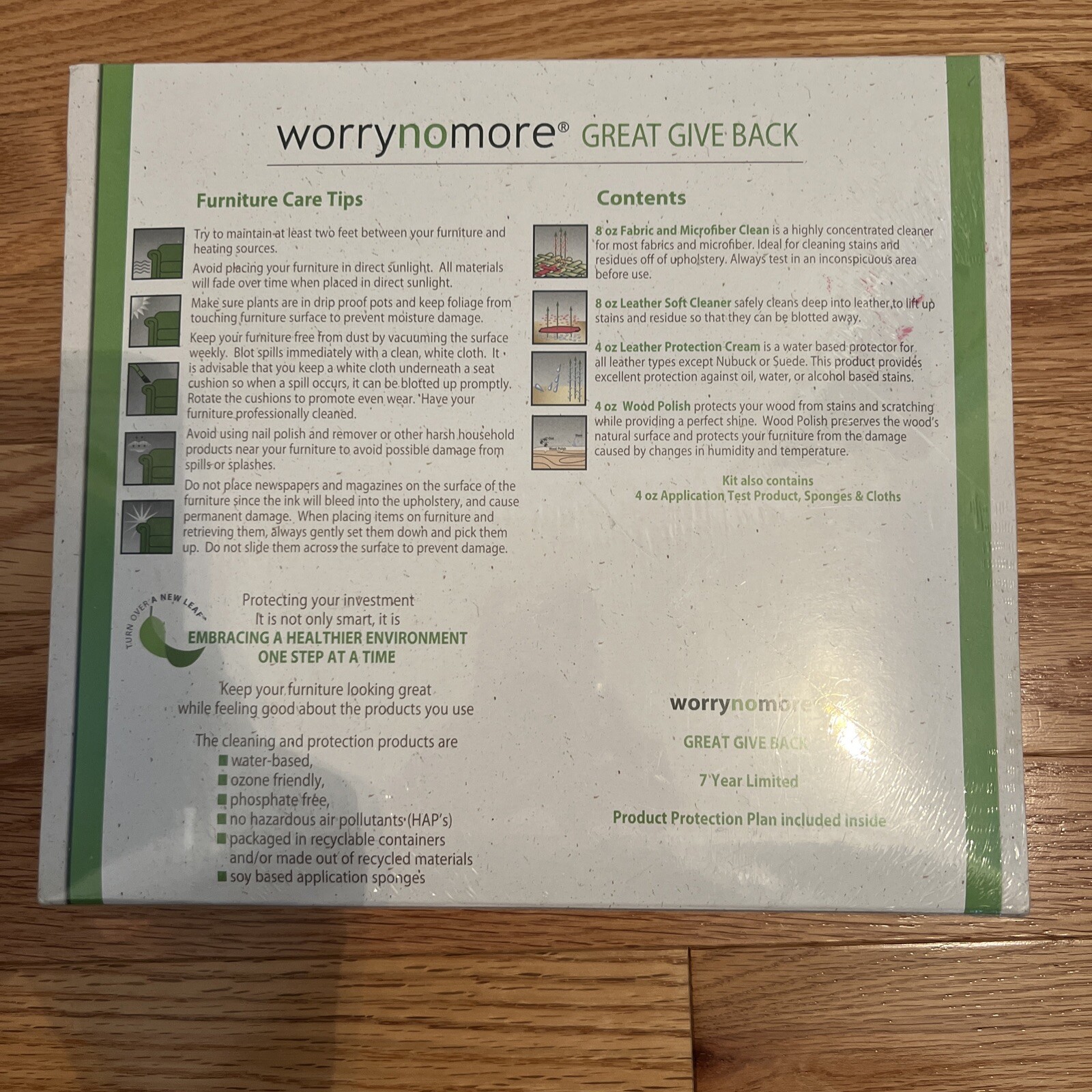 Worry No More Care Kit Eco Friendly Leather Fabric Microfiber Wood Furniture New