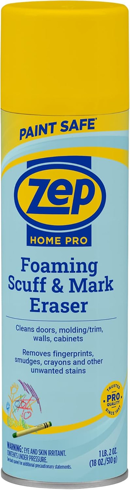 Home Pro Foaming Scuff & Mark Eraser, Paint Safe Surface Cleaner, 18 Oz, for Doo