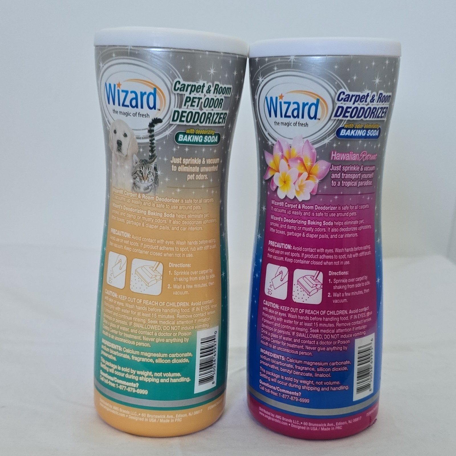 Wizard Carpet & Room Deodorizer Pet Odor Hawaiian Retreat Baking Soda 21oz 2PACK