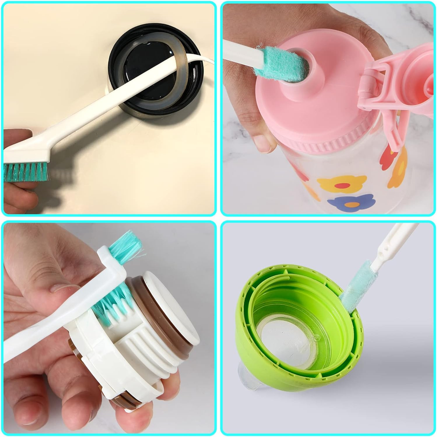 Small Household Cleaning Brushes by ELEMGULY,18 Pcs Crevice Brush for Hole, Gap,