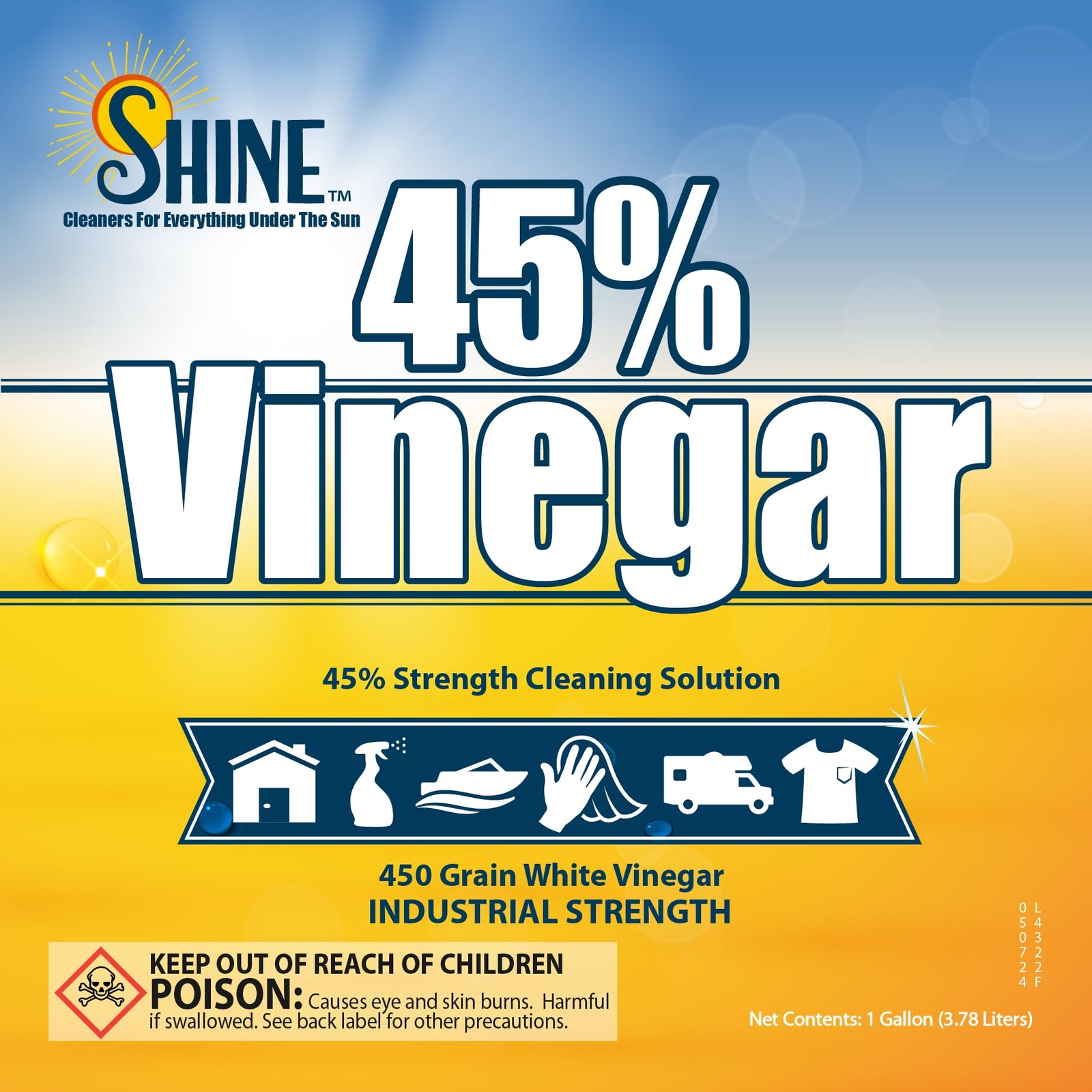 45 Percent White Vinegar 450 Grain Vinegar Concentrate 1 Gallon of Natural Co…