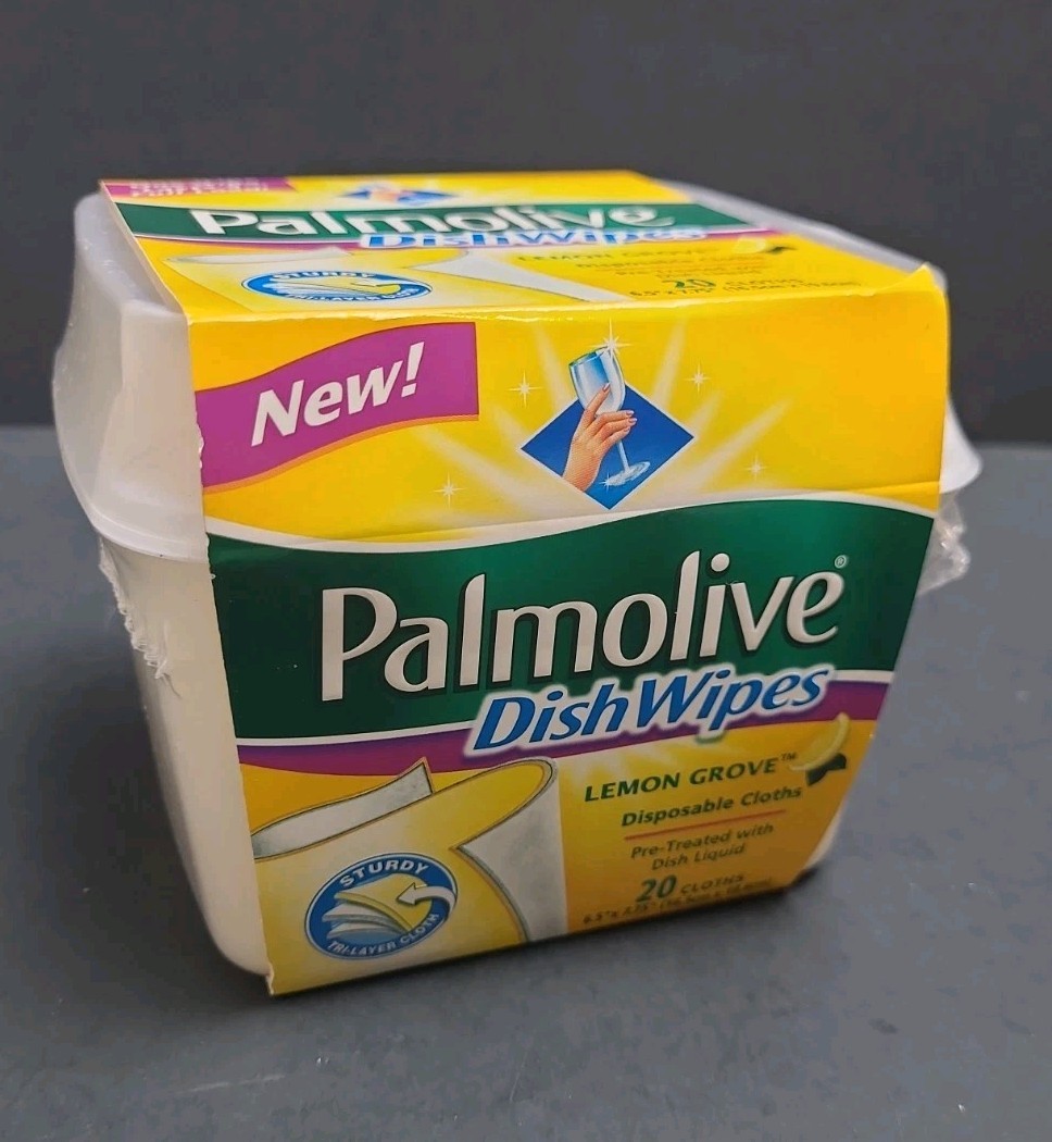 Palmolive Dish Wipes Lemon Grove Pretreated Disposable Cloths Discontinued 20 Ct