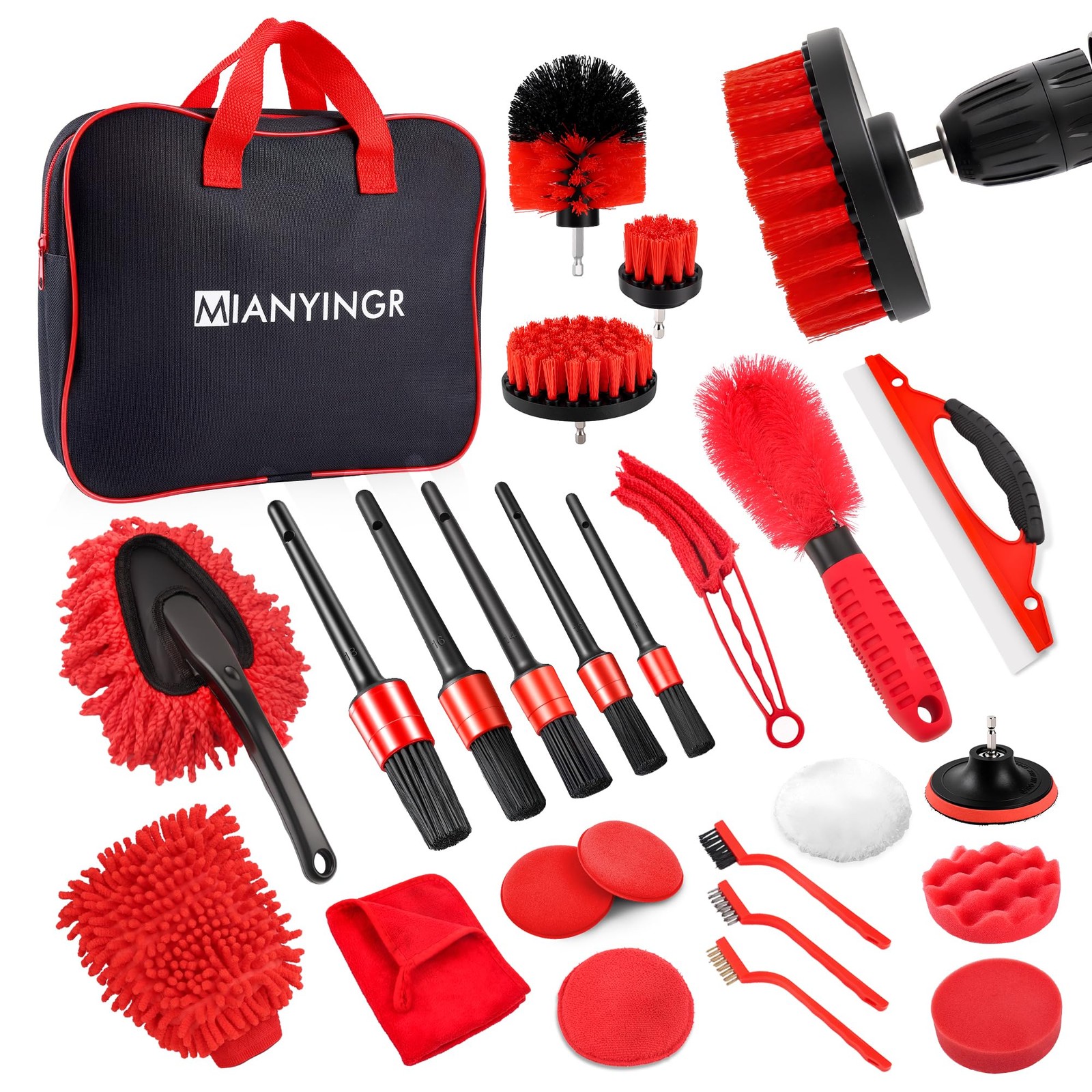 25Pcs Car Detailing Kit with Drill Brushes, Car Cleaning Kit for Interior Ext…