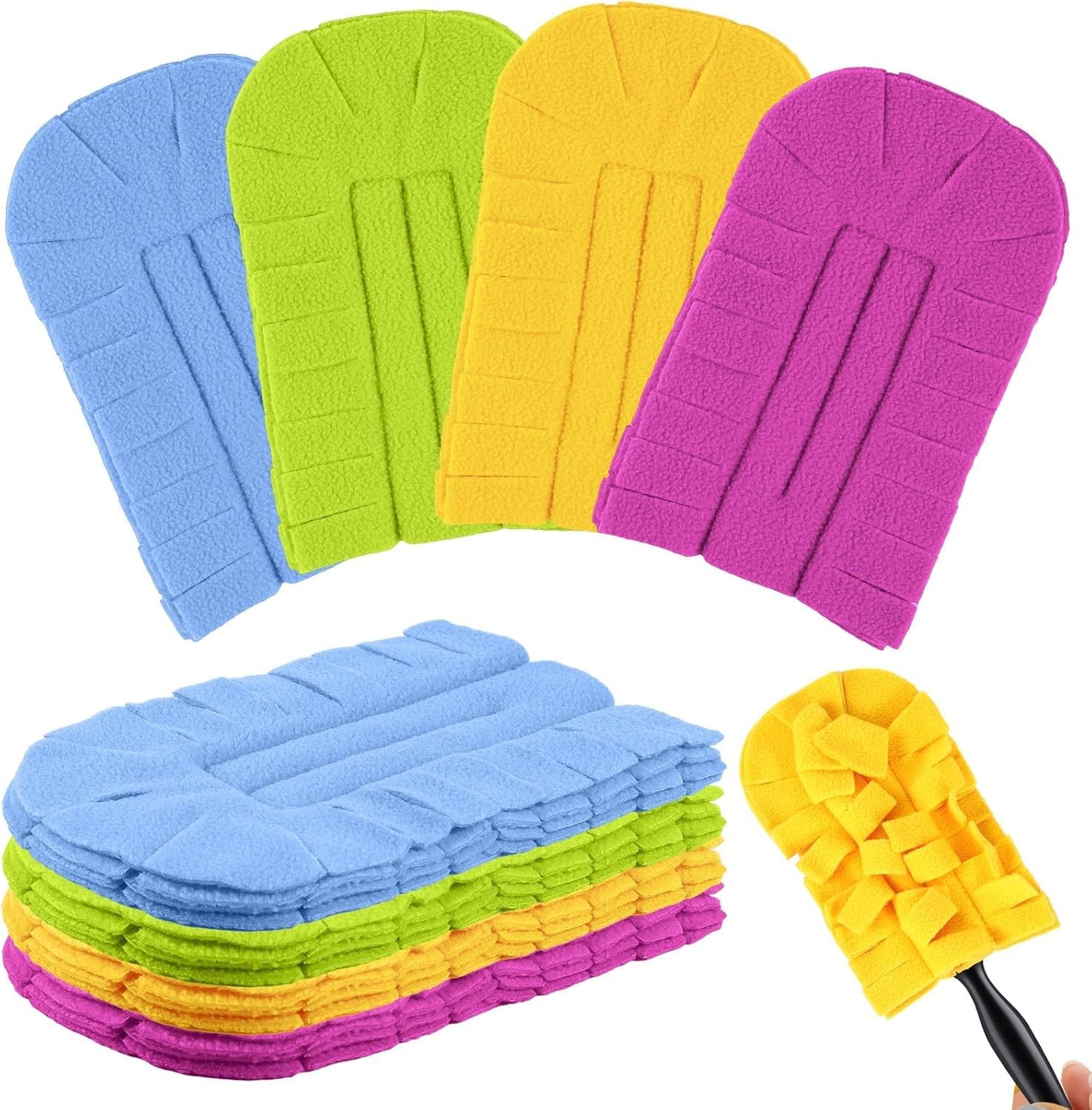 12 Pcs Duster Refill Reusable Fleece Duster Refills Feather Flat Dusters Multi