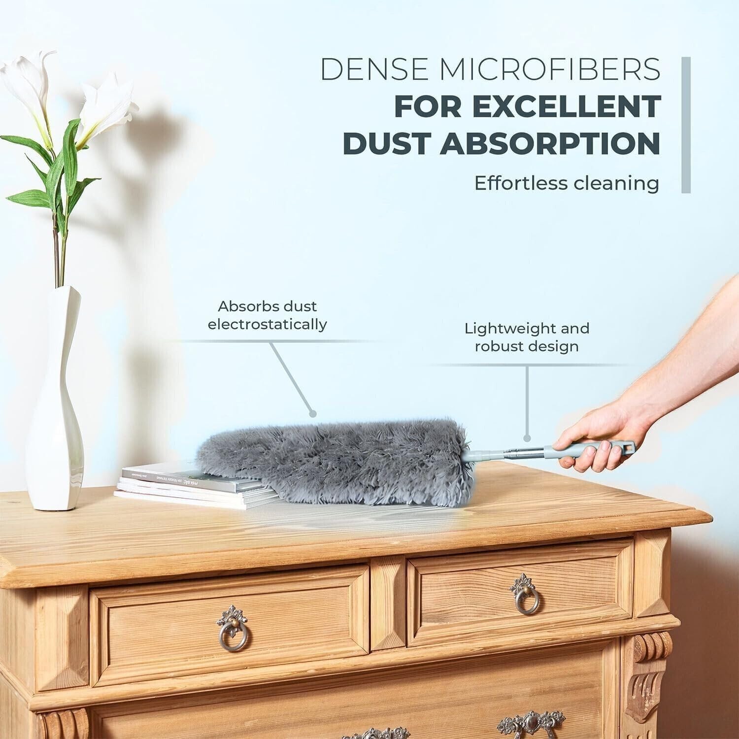 Extendable Feather Duster, Microfiber Duster, Ceiling Fan Duster, Feather Dus…