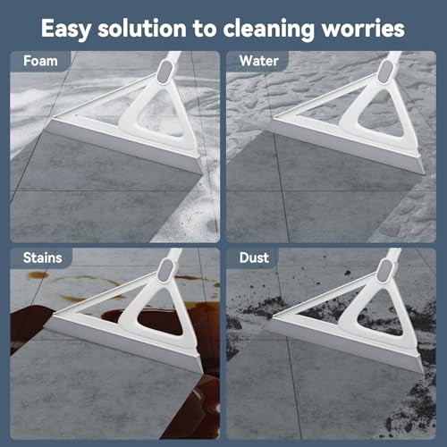 Magic Broom Squeegee Floor Sweeper Rubber Silicone 54 Inch Grey Multi-Surface