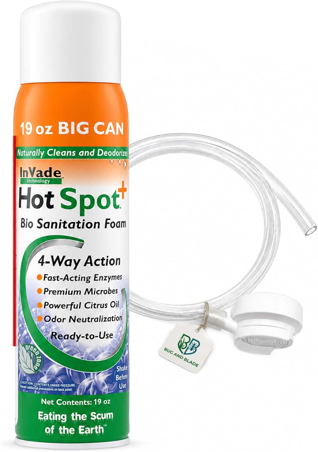 Bundle – Invade Hot Spot+ Bio-Enzyme Foam (19 Oz) with 24-Inch Extension Hose,