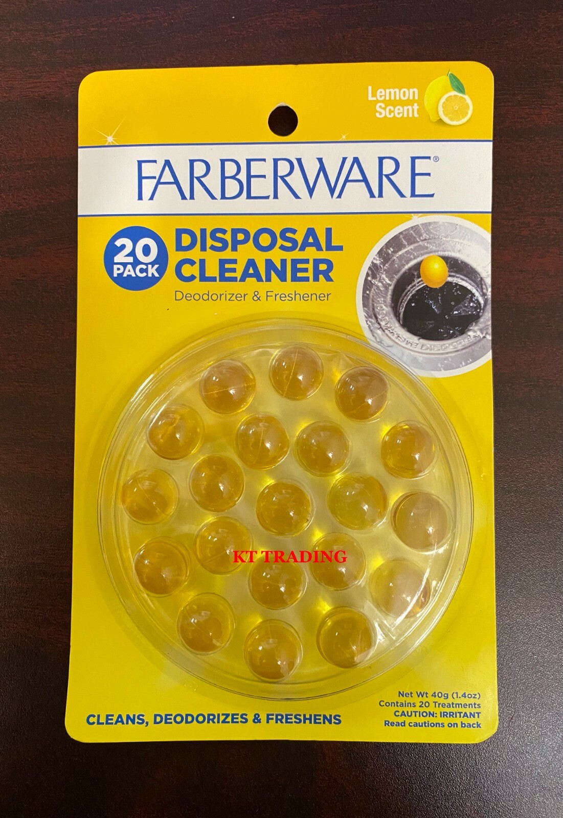 FARBERWARE Disposal Sink Cleaner Deodorizer Freshener Odor Eliminate ~Lemon 20Ct