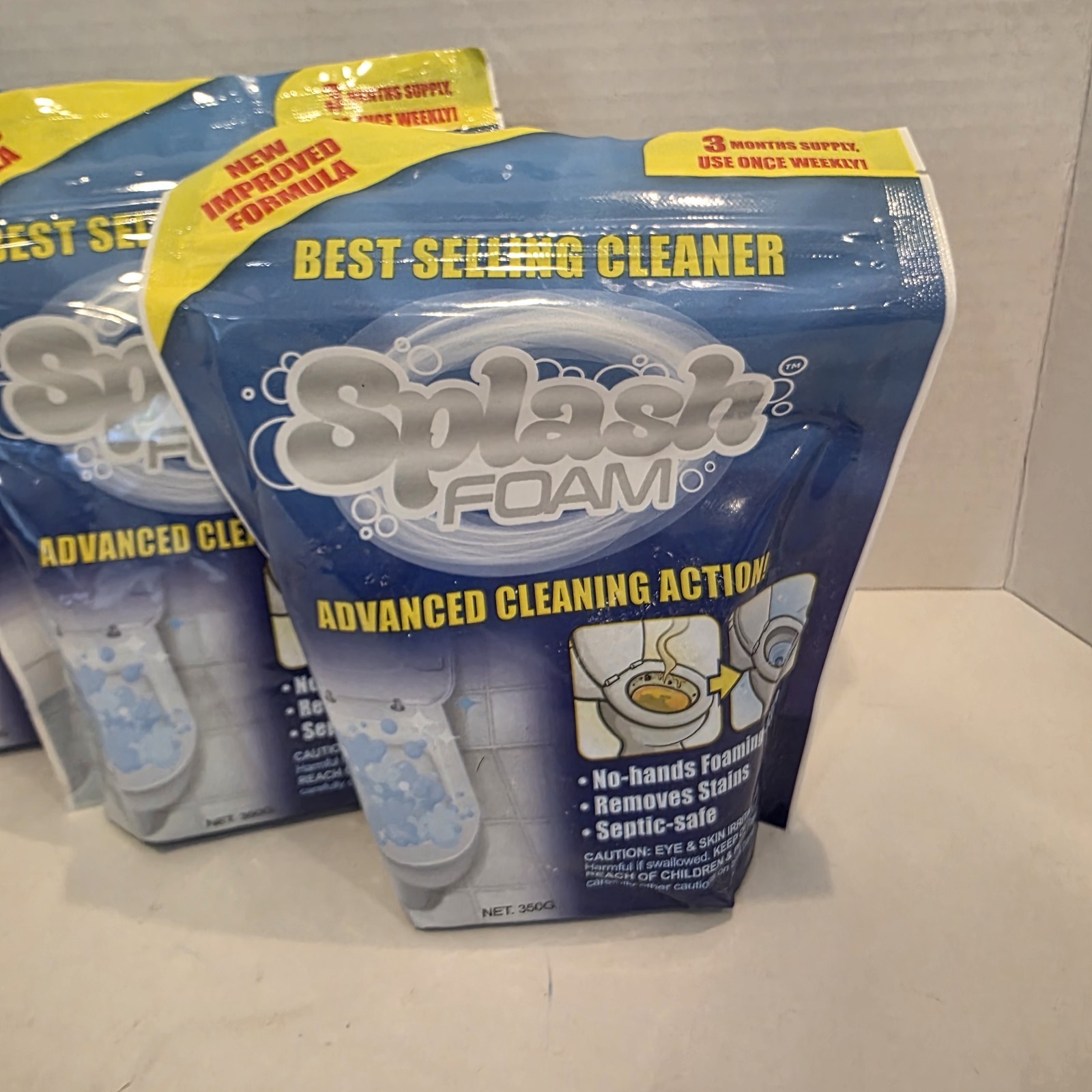 Lot Of 3 Splash Foam Advanced Foaming Cleaner Each 350g / 12.35 Oz New 3pks