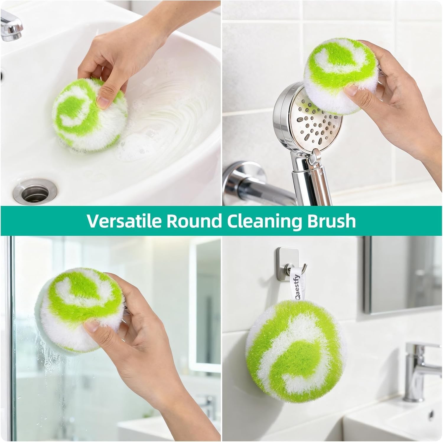 4-in-1 Tub and Tile Shower Scrubber, 51” Bathtub Cleaning Brush with Long Ha…