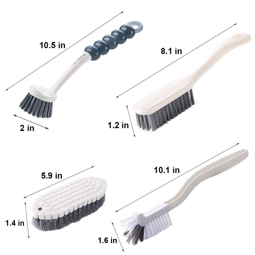 4pcs Multipurpose Cleaning Brush Setkitchen Cleaning Brushesincludes Grips Dish