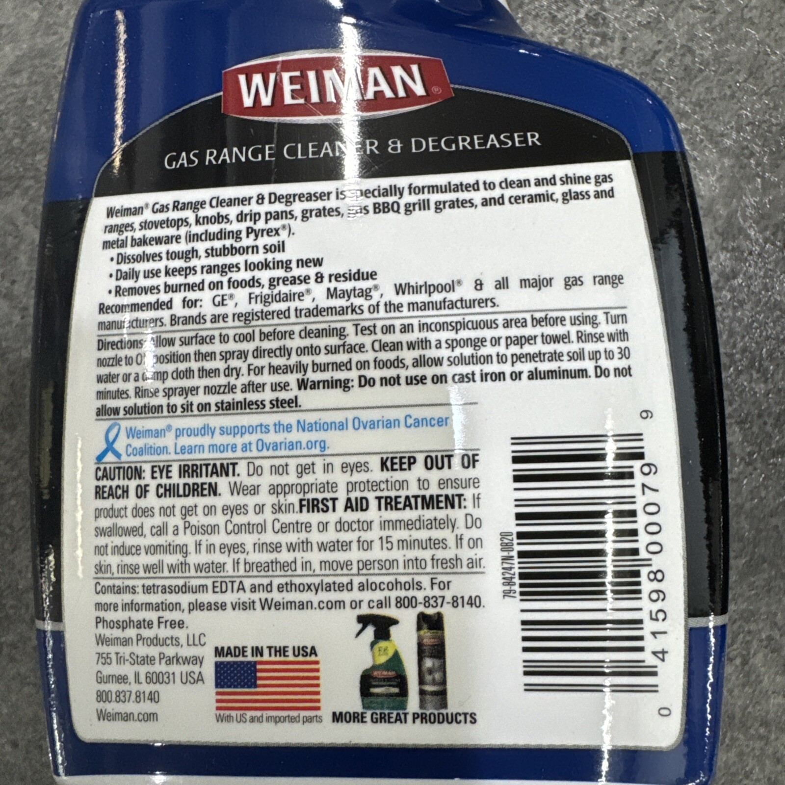 (2-Pack) Weiman Gas Range HEAVY DUTY Ceramic CLEANER & DEGREASER 12oz Spray