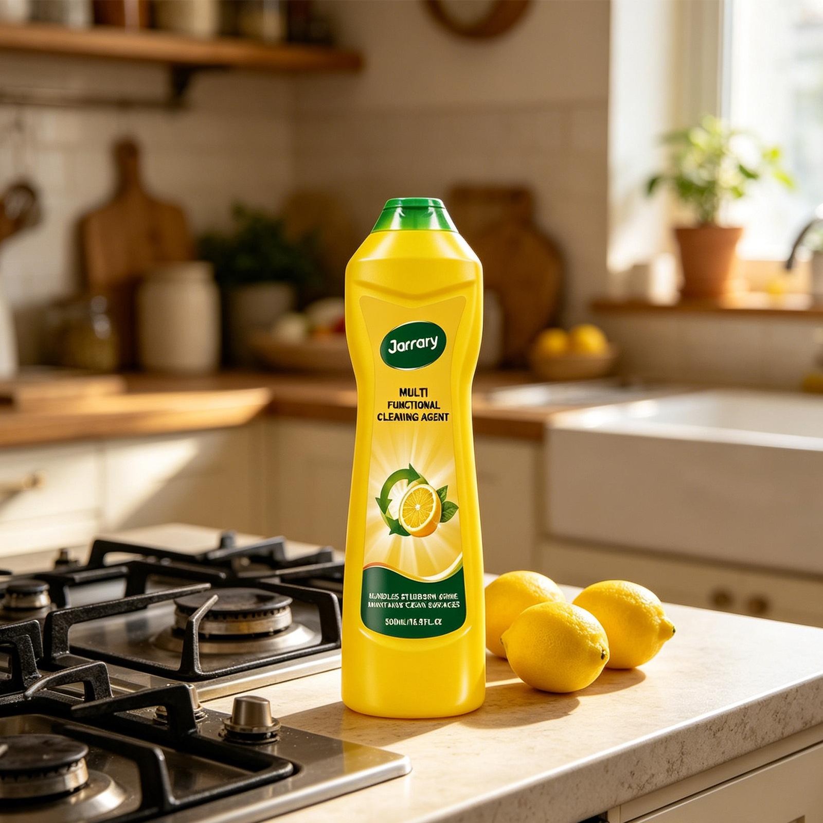 Jarrary All Purpose Cleaner 500ml, Lemon Scent Powerful Household Cleaning Tool