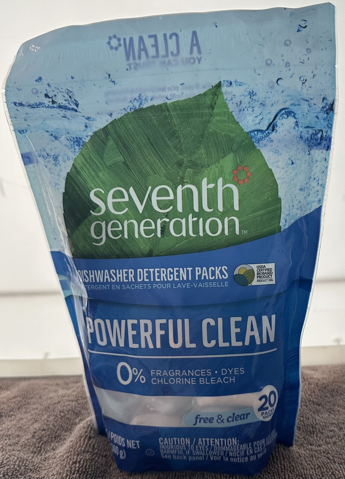 SEVENTH GENERATION: 2 Dishwasher Detergent: Free & Clean 20 Packs 12.6 Ounces FS