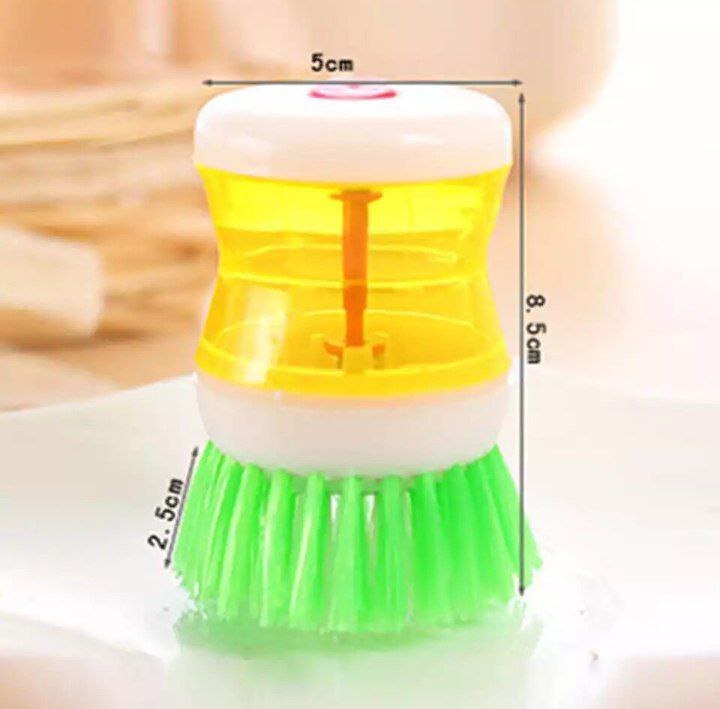 Kitchen Wash Pot Dish Brush Clean Utensils with Washing Up Liquid Soap Dispenser