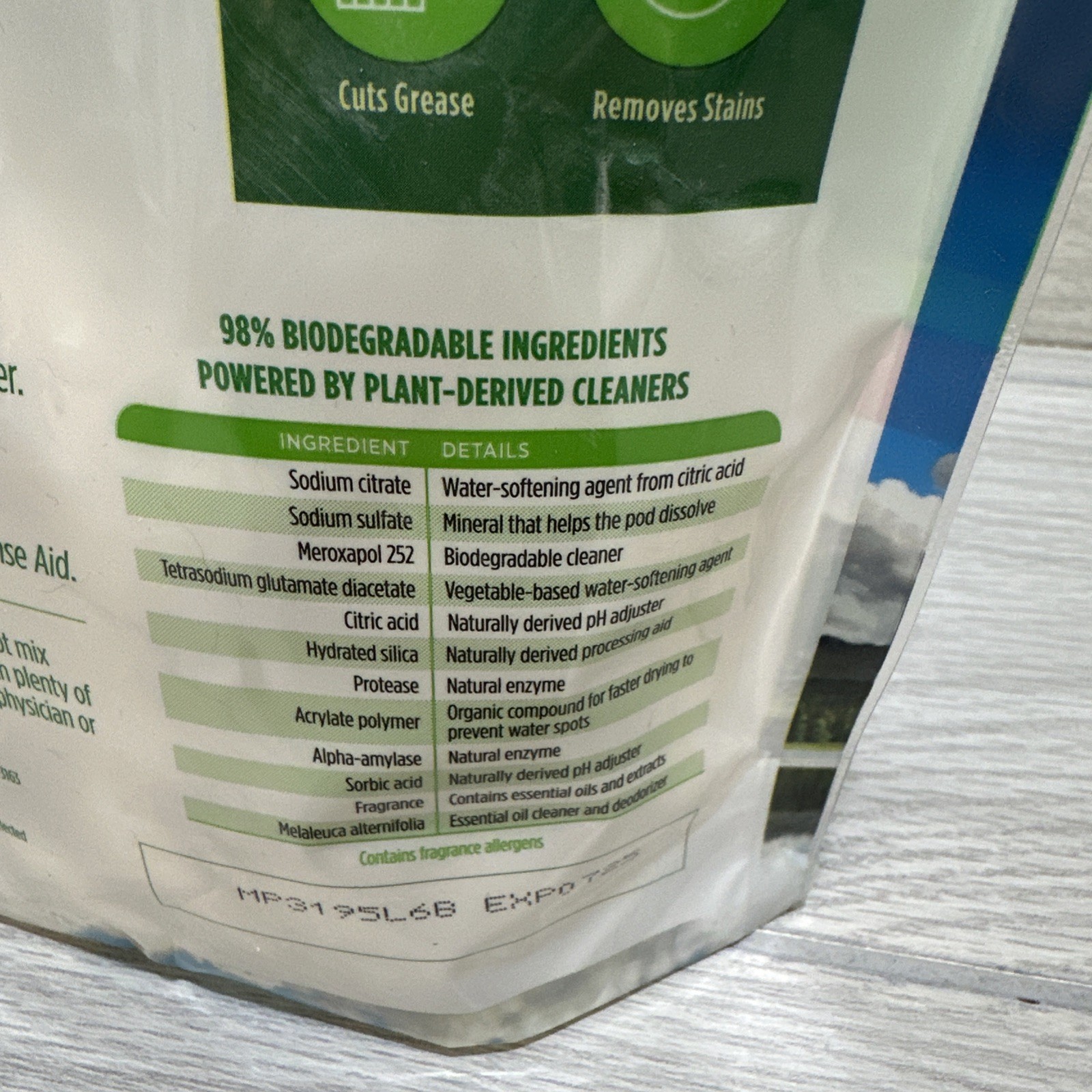 MELALEUC Diamond Brite Auto Dishwasher Detergent 30 Pack Chlorine-Free EXP 7/25