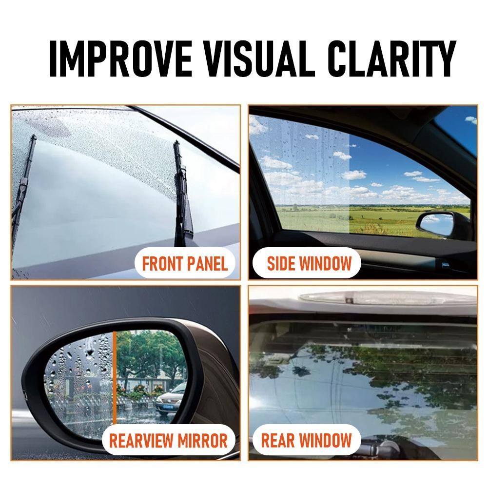 100g Car Windshield Oil Film Remover Glass Cleaner Anti Fog Rain Repellent Brush