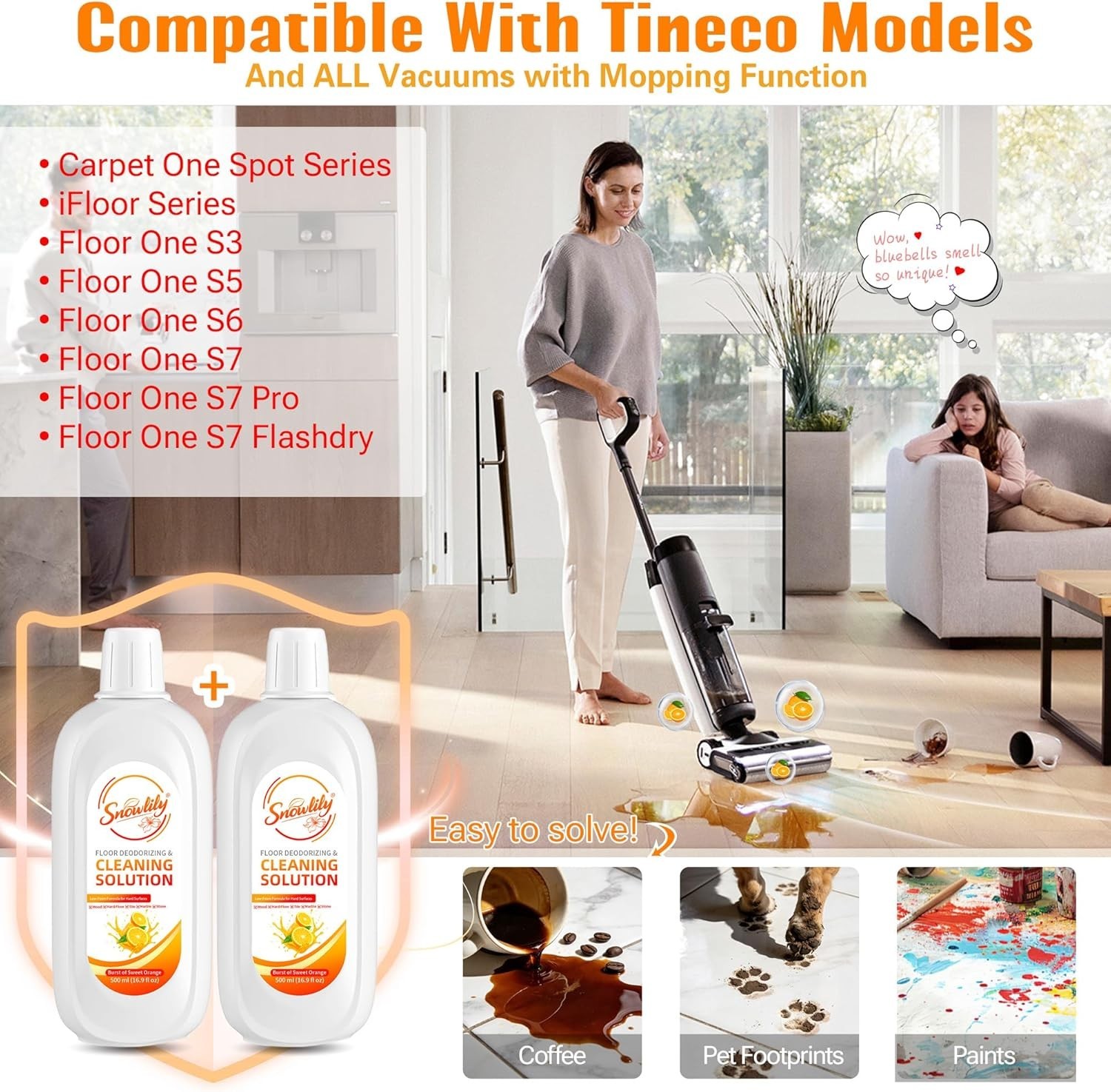 2 Pack Floor Cleaning Solution Compatible with Tineco Ifloor Series for All Robo