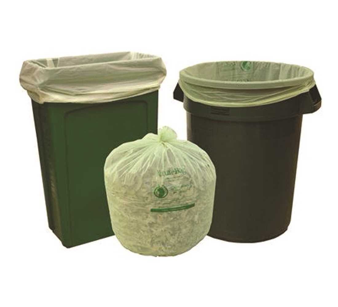 33 Gal. 33 in. x 40 in. 0.8 mil Green Compostable Trash Bags Slim Liner – pack o