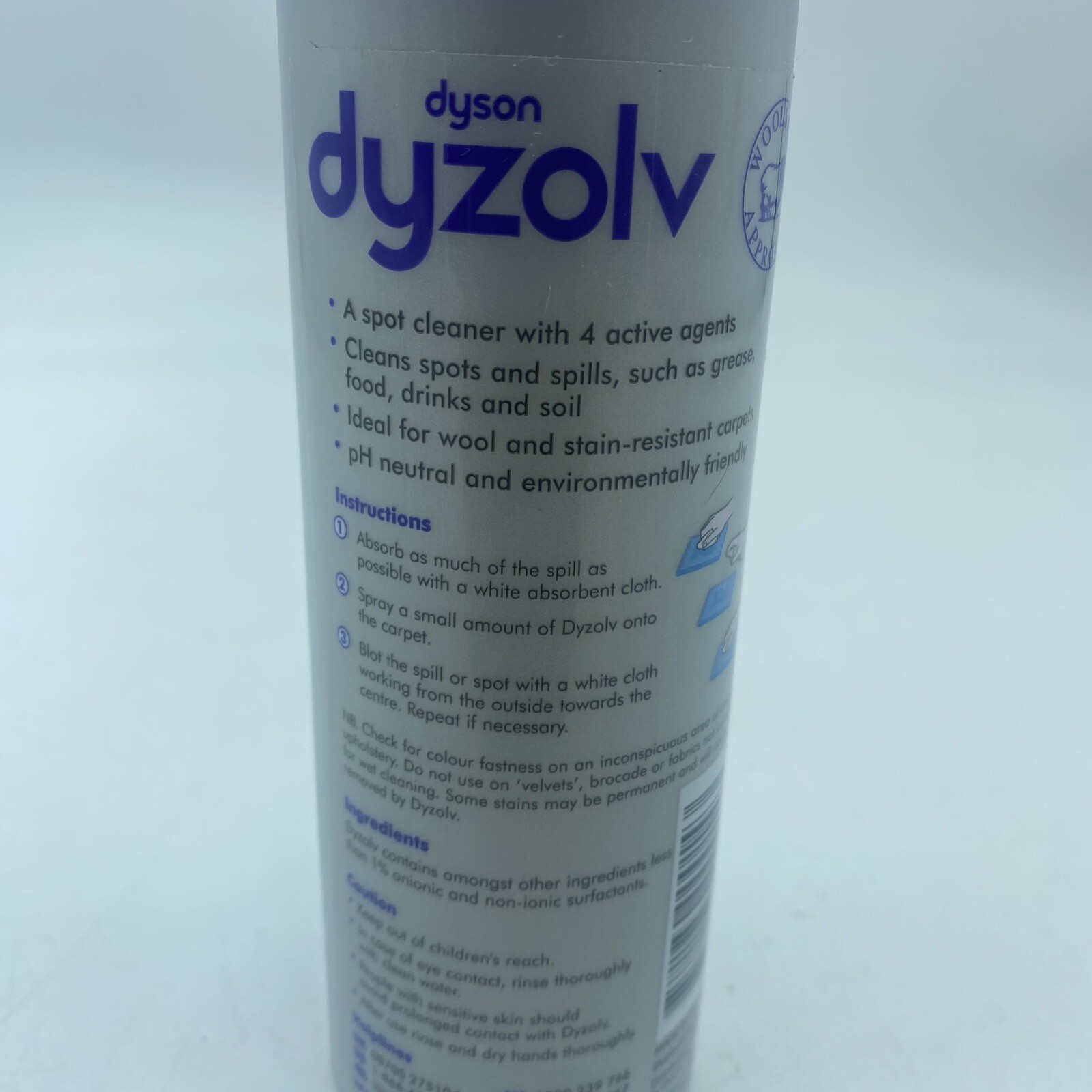 Dyson Dyzolv Spot Cleaner for Carpets & Rugs 4 Active Agents 8.5 oz New