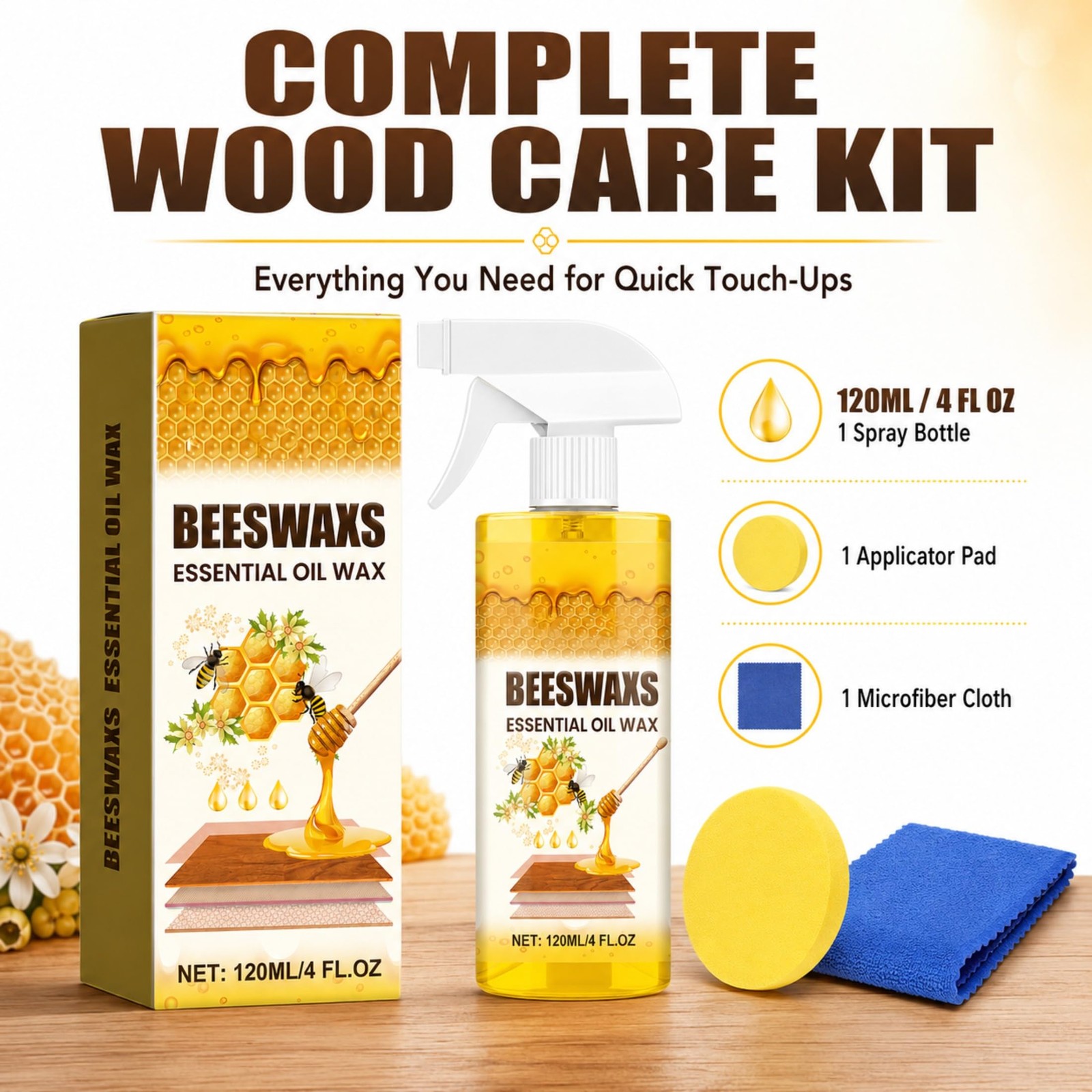 Beeswax Wood Polish Spray, Beeswax Essential Oil Wax, Deep Restore Furniture …