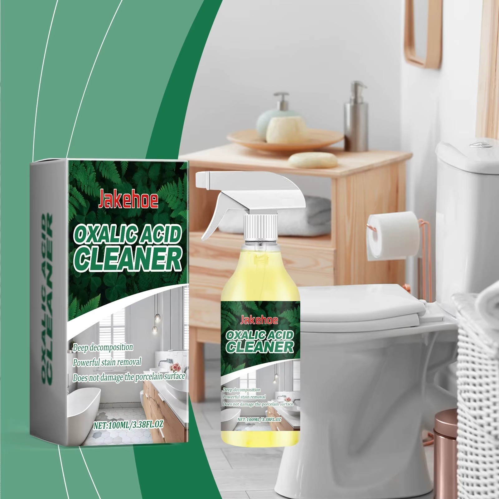 1~3 Pack Ox-alic Acid Cleaner Spray, Powerful Stain Removal for Toilet Bathroom
