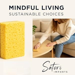 Natural Kitchen Sponges – 10 Pack Plant-Based Coconut & Cotton Scrubbers,
