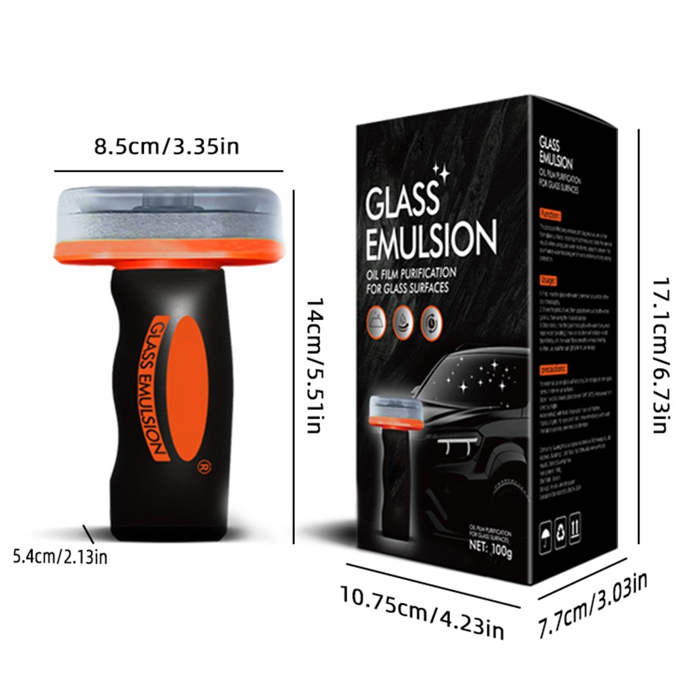 180ml Automotive Cleaner Oil Film Remover Cleaning Brush for Car Window Glass