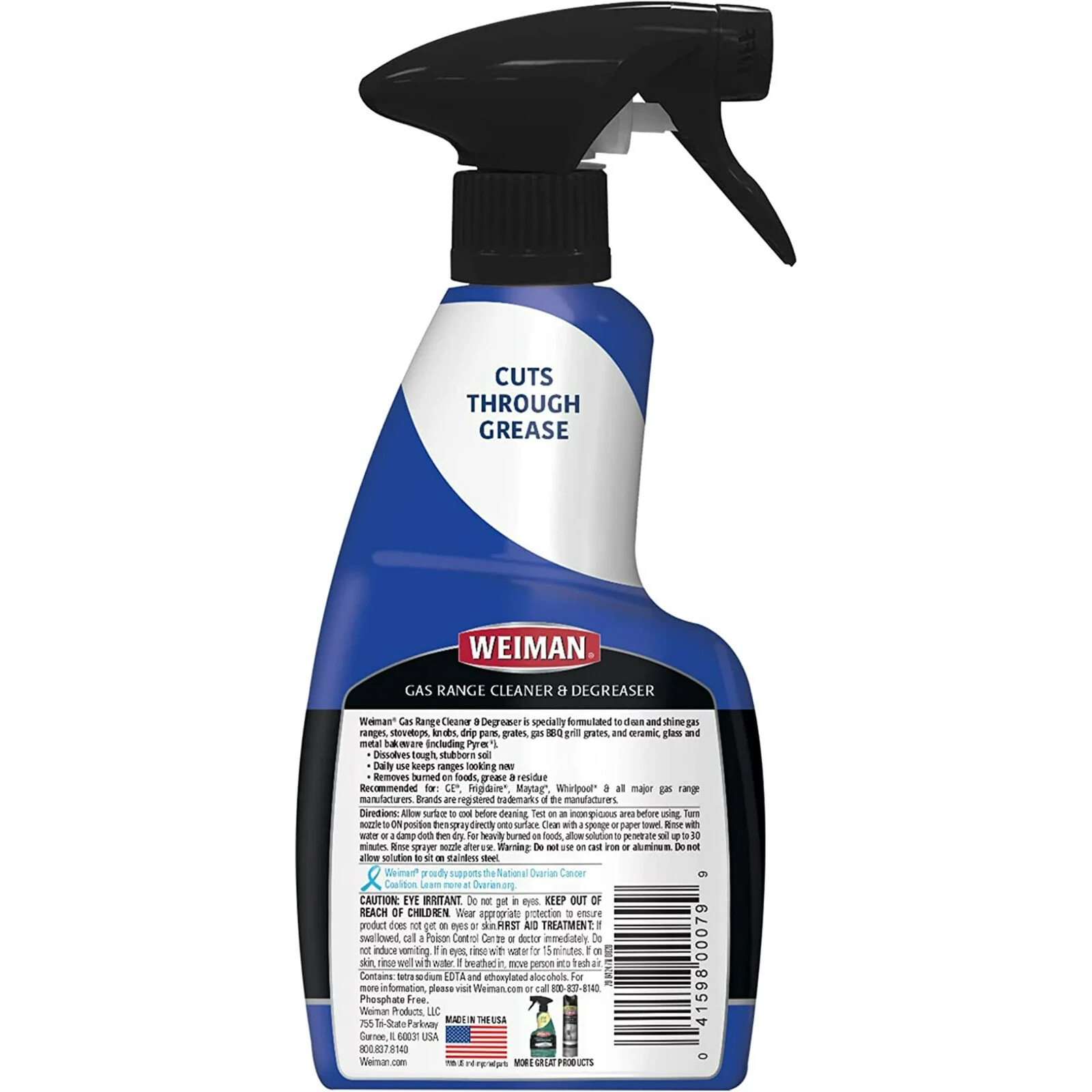 Weiman BBQ Gas Range Stove Top Grill Ceramic CLEANER & DEGREASER Spray – 12oz