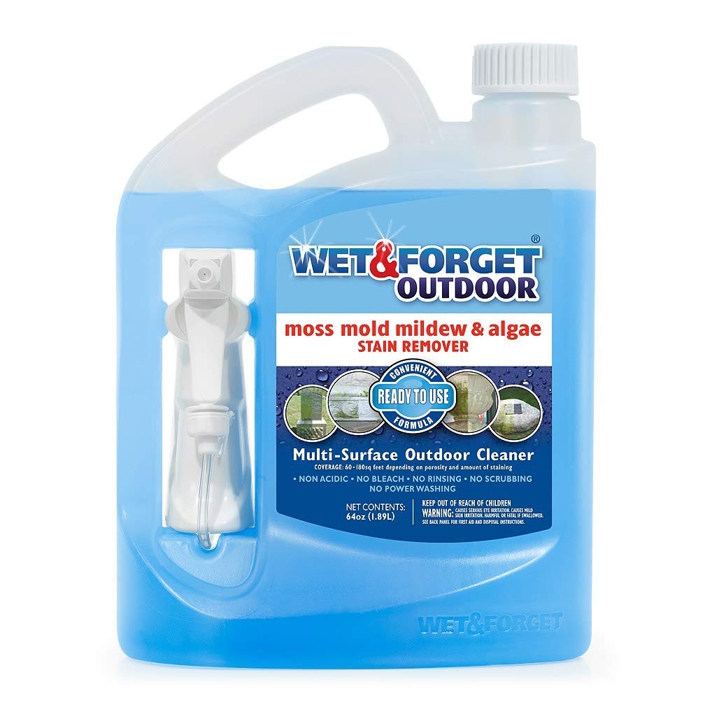 Wet & Forget Outdoor Cleaner 64oz Moss Mold Mildew Algae Stain Remover RTU