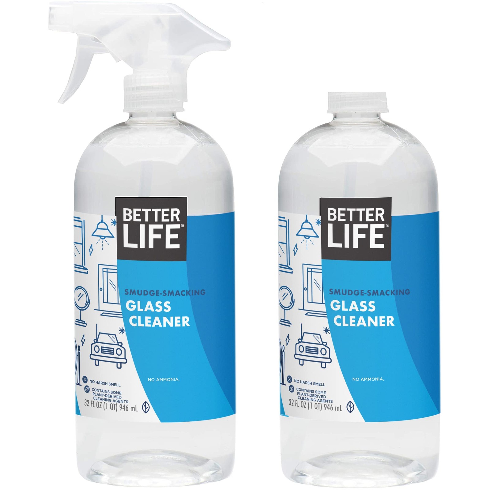 Natural Streak Free Glass Cleaner, 32 Ounces (Pack of 2), 24425
