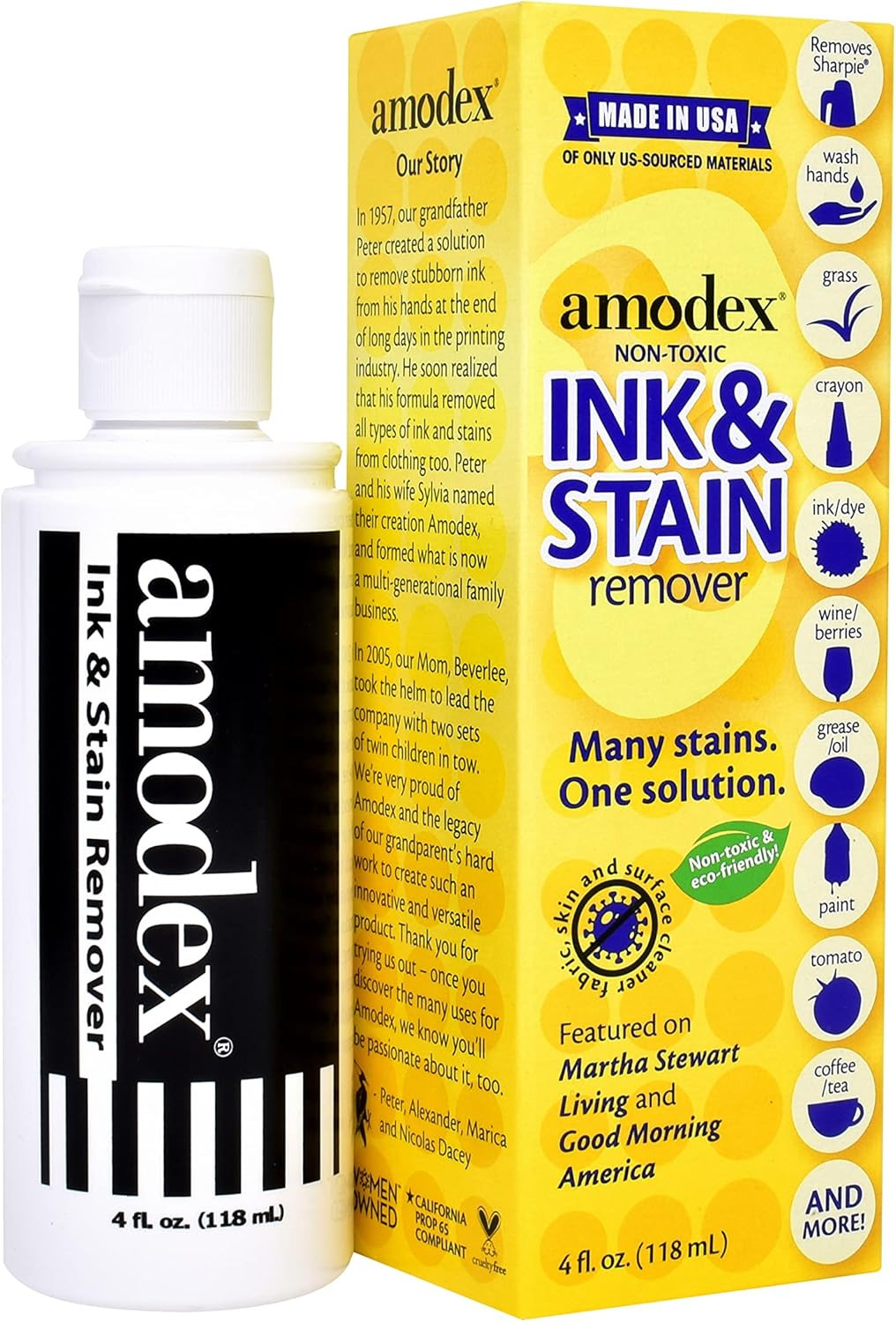 Ink and Stain Remover Unique Soap Liquid Formula 4 Fl Oz Bottle