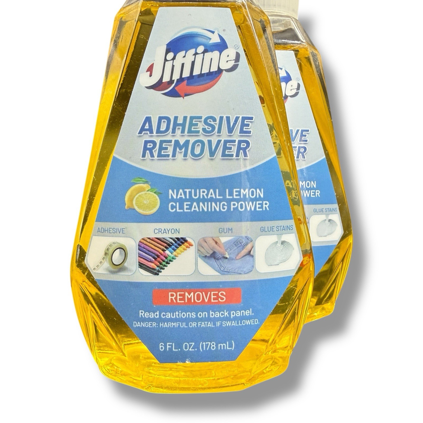 Jiffine Adhesive Remover 6oz (2 Pack) Surface Safe Sticker Glue Gum Grease Tape
