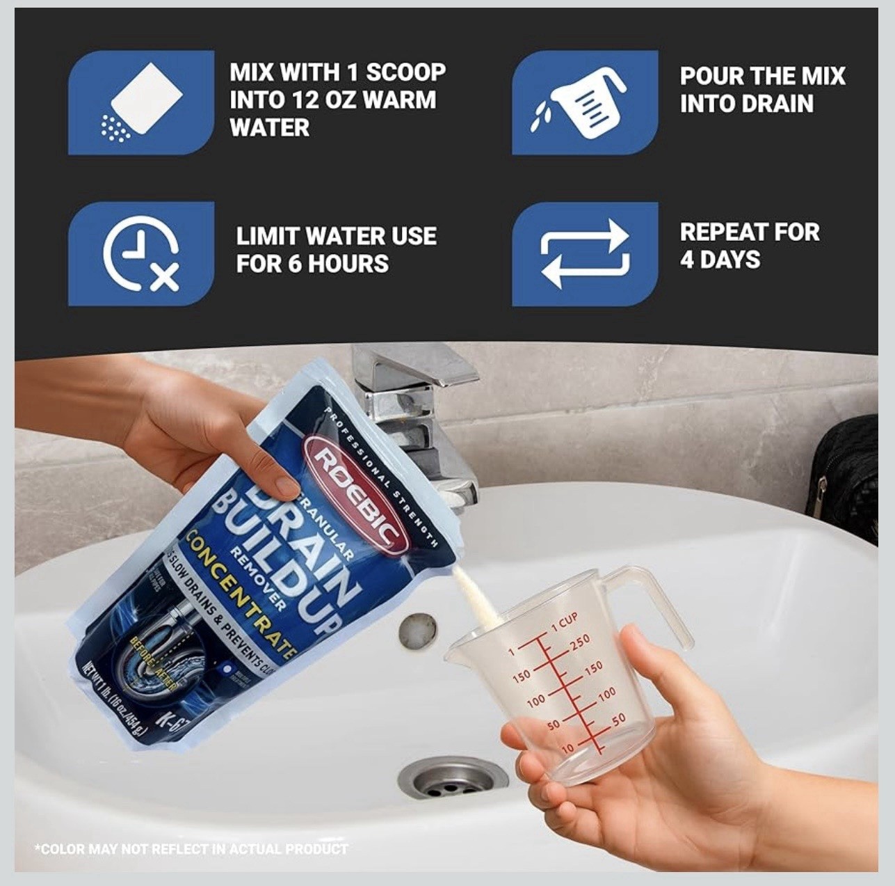 Roebic K-67 16 oz Granular Drain Buildup & Trap Cleaner