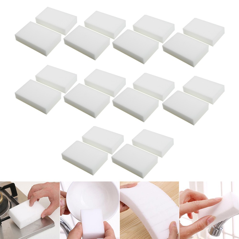 20* Sponge Eraser Cleaning Multi-functional Foam Cleaner Kitchen Tool White Set