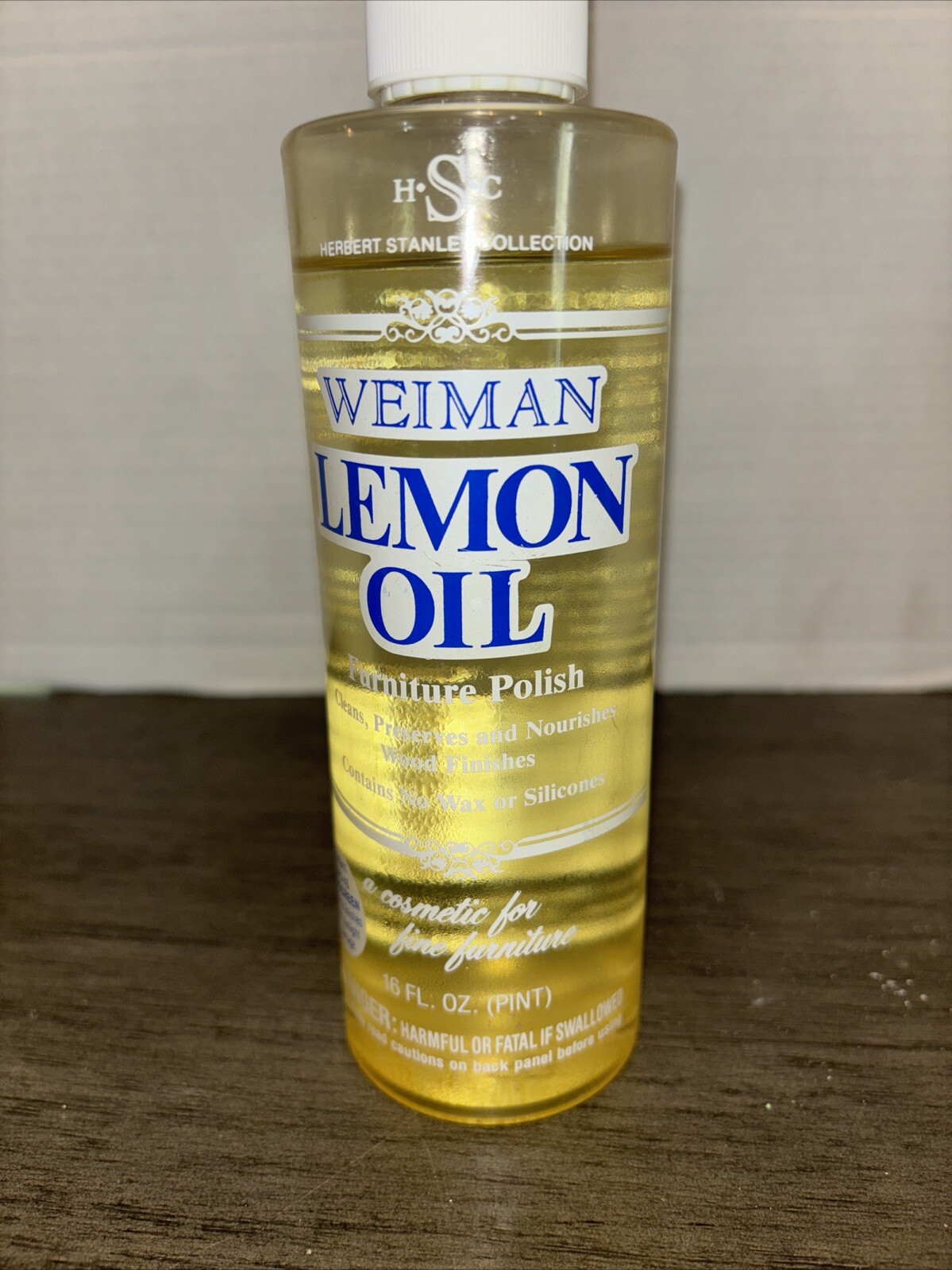Vintage Weiman Natural Lemon Oil Furniture Polish With Sunscreen 16 oz 95% Full